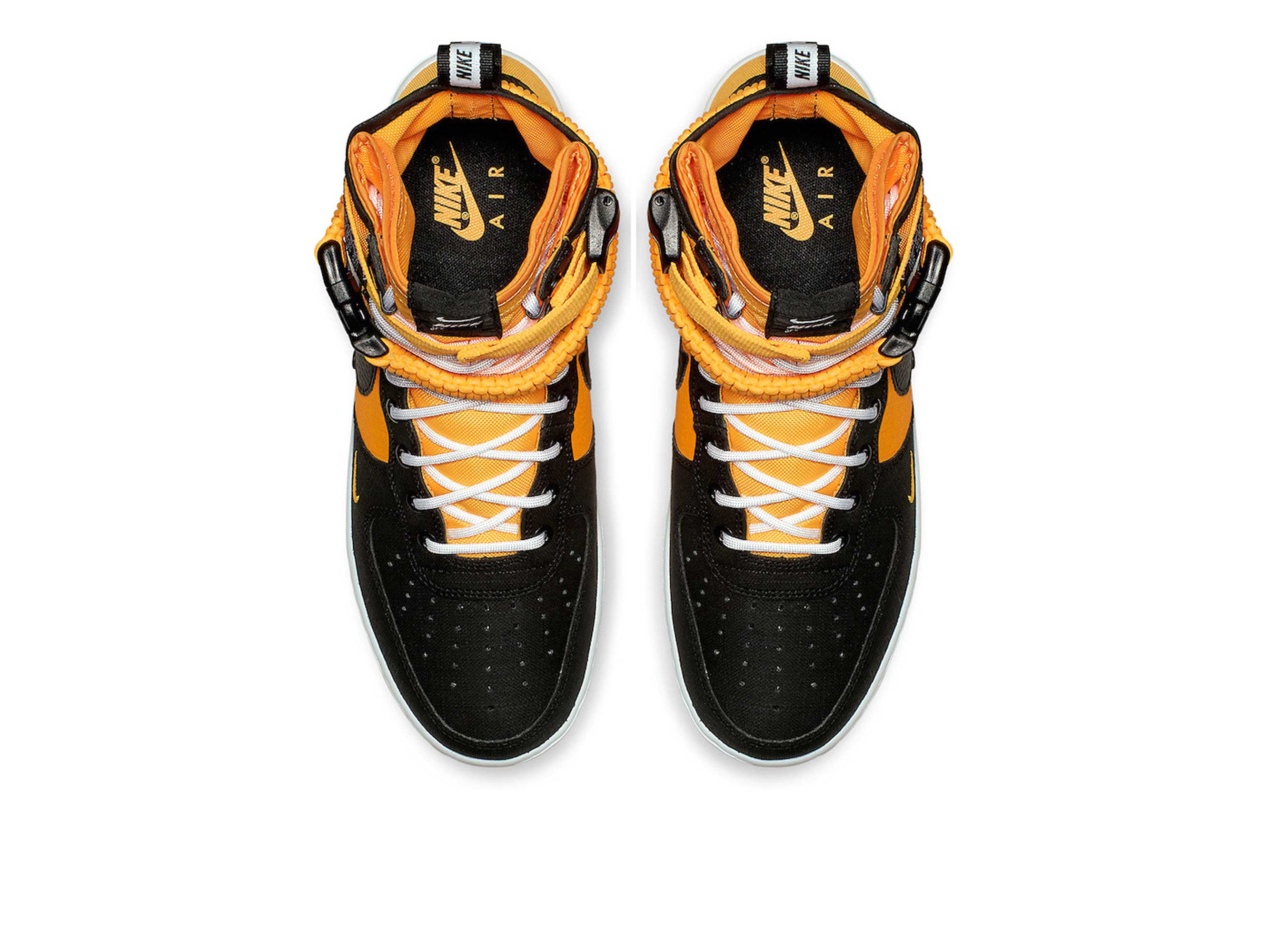 Nike Air Force 1 SF High Black/Orange, черный, оранжевый, кожа, нейлон, мужские