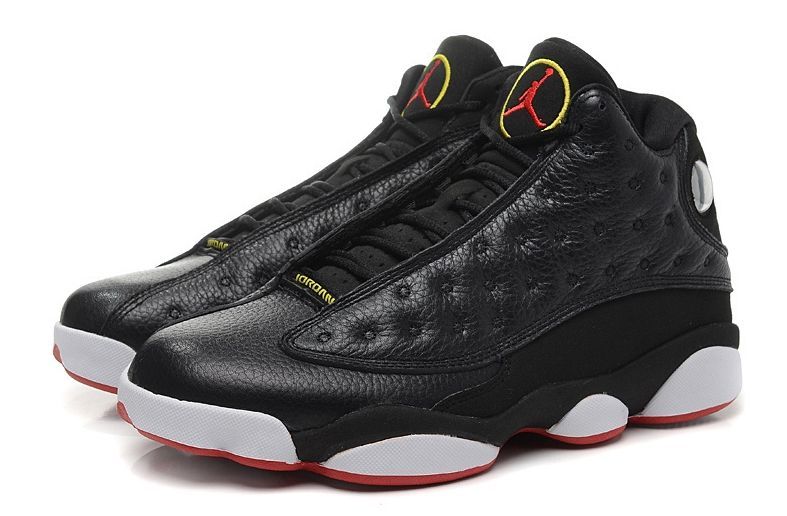 Nike Air Jordan 13 Retro Black, черные, кожа, мужские