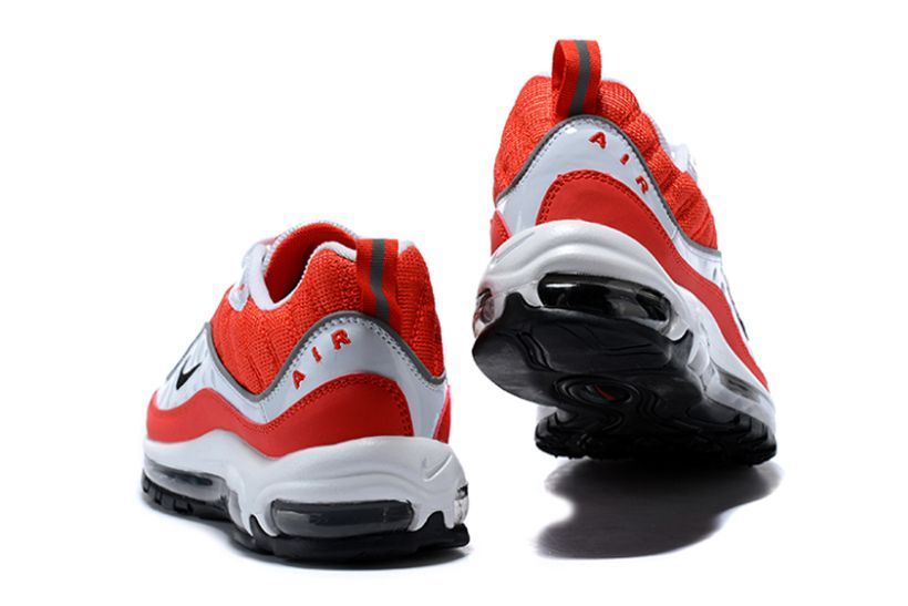 Nike Air Max 98 Red/White, белый, красный, кожа, текстиль, мужские, женские
