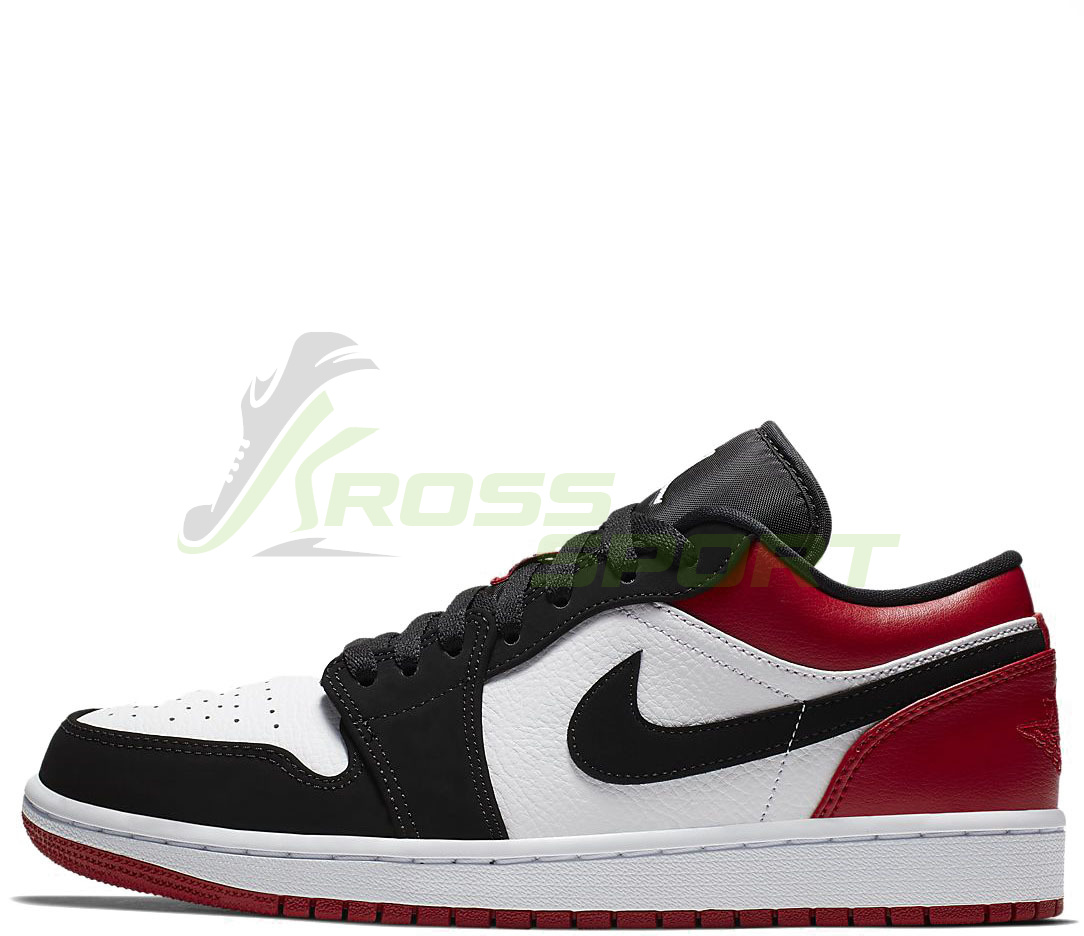  Nike Air Jordan 1 Retro "Black Toe" Low Black/White/Red