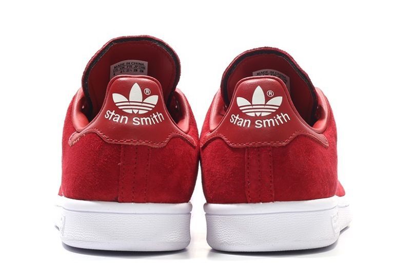 Adidas Stan Smith "Suede" красные с белым (40-44)